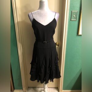 Kay Unger NY Sleeveless Silk Belted Dress